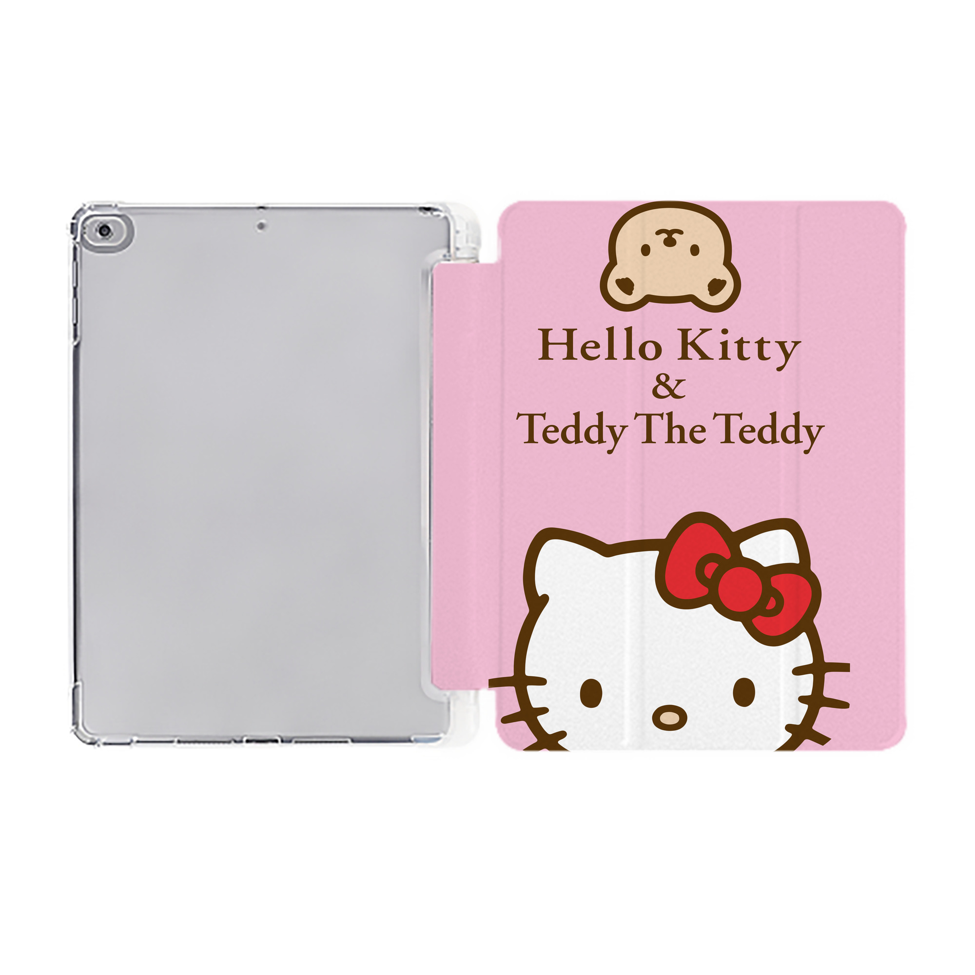 （画像用） Hello Kitty ハローキティ IPad ケース ペン収納付き 三つ折りスタンド PUレザー×シリコン 対応機種9.5/10.5/10.9インチ